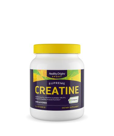 Healthy Origins Supreme Creatine (Creapure) Creatine Supplement for Muscle Support Unflavored Non-GMO Vegan 21.2 Oz
