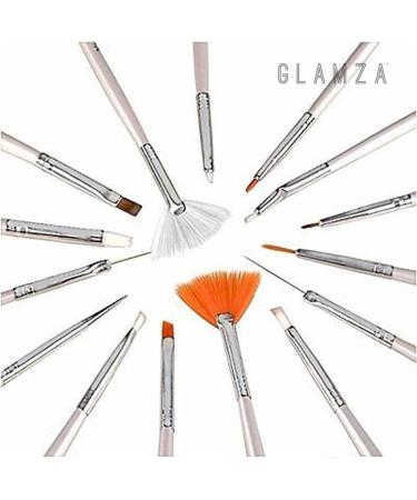 Glamza 20pc Nail Art Design Gel Painting Dotting Pen & Brush Set Manicure Pedicure Kit - Buy Online on GoSupps.com