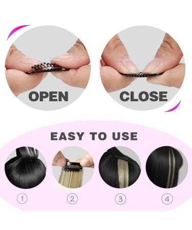 12 PCS Blonde Clip in Hair Extensions for Kids - 22 inch Straight Synthetic Highlights for Girls - Buy Online on GoSupps.com