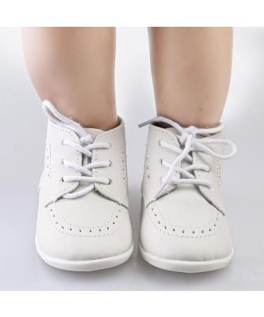 Baby Boys Girls PU Leather Anti-Slip Shoes 6-9 Months - White - Buy Online on GoSupps.com