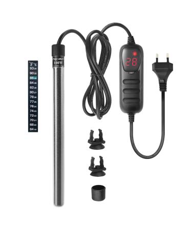 Fedour 100W Mini aquarium heating element: Digital aquarium heater for 30-100l fish tank/turtle tank aquarium heating with temperature controller for salt water and fresh water 100W (30-100l) - Buy Online on GoSupps.com