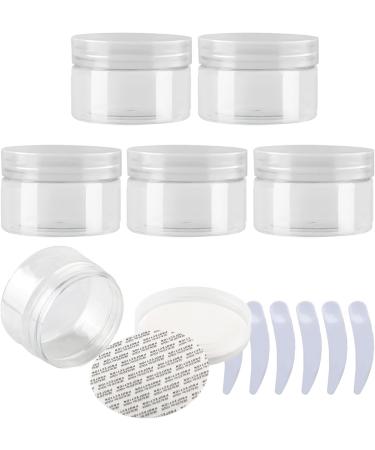 travel pots for cream small pots with lids Pack of 6   100ml Blue Plastic Cream Jars Cosmetic Pots with Clear Lids Containers for Toiletries (Color : Transparent Size : 100ml) 100ml Transparent