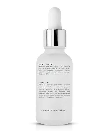 Retinol & Hyaluronic Acid Serum - Fight Dark Spots Boost Hydration & Radiance - 30ml - Buy Online on GoSupps.com