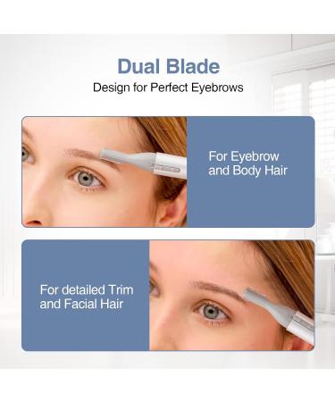 TOUCHBeauty Precision Electric Eyebrow Trimmer for Women and Men - Painless Hair Removal Razor with Comb - Silver - Buy Online on GoSupps.com