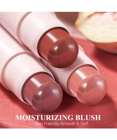 LUXAZA Cream Blush Stick for Cheeks & Lips - Natural Matte Finish | Lightweight Dewy Creme Blush for Mature Skin | Peachy-Pink Shade #01B - Buy Online on GoSupps.com
