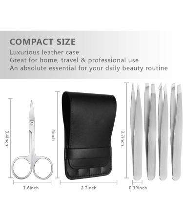 Professional Precision Tweezers for Women - 5 Pack Silver Set for Ingrown Hair, Eyebrows, Plucking, and Facial Hair Removal - Buy Online on GoSupps.com