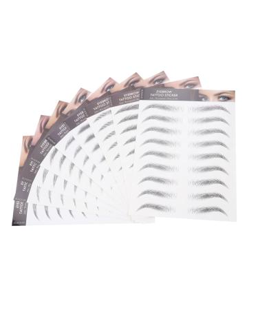 VINTORKY 9 Sheets Black Transfer Stickers Eyebrows for Makeup Imitation Eyebrow Sticker 21.50X14.50X0.10CM Black