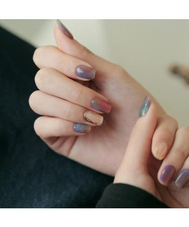 Zinipin Gellight Semi-Cured Gel Nail Strips | 24 Nail Wraps | Includes Nail Wipes Cuticle Stick & Nail File | Negative Space (Mood Day) - Buy Online on GoSupps.com