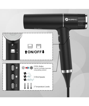 Slopehill Hair Dryer - 2000W Brushless Engine Oxy Active Tech LED Display Lightweight 268g Intelligent Error Diagnosis - Buy Online on GoSupps.com