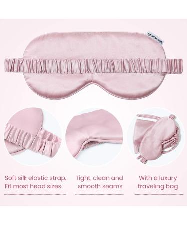 Mommesilk 100% 22 Momme Mulberry Silk Sleep Mask - Rosy Pink | Anti-Aging | Skin Care | Ultra Soft & Comfy - Buy Online on GoSupps.com