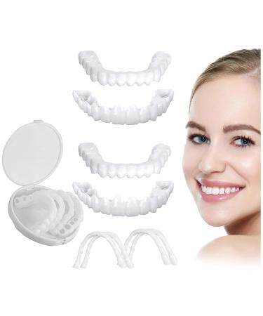 2 sets of fake braces instant perfect smile teeth veneers cosmetics dentures comfort fit flex artificial teeth around your tooth beautiful and neat