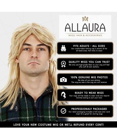 ALLAURA - Garth Wig Mens Mullet Blonde 80s Costume - Joe Dirt Style Dark Blonde Wig - Buy Online on GoSupps.com