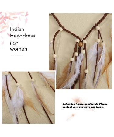 CAKURE Boho Feather Headbands Set - Handmade Indian Bridal Hair Accessories for Women and Girls - Buy Online on GoSupps.com