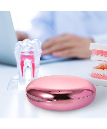 Healifty Portable Dental Retainer Box - Rose Gold | Braces & Invisible Denture Case with Mirror | Oral Care Box - 8.7X2.7CM - Buy Online on GoSupps.com