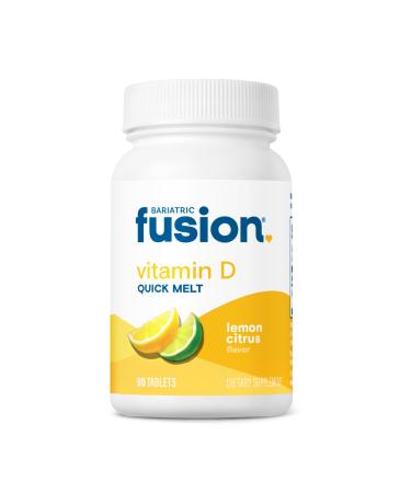 Bariatric Fusion Dissolvable Vitamin D3 5000 IU Quick Melt | Lemon Citrus Flavored Chewable Vitamin D Supplement | Healthy Bone Support* | Gluten Dairy and Soy Free | 90 Fast Melting Tablets Lemon Lime