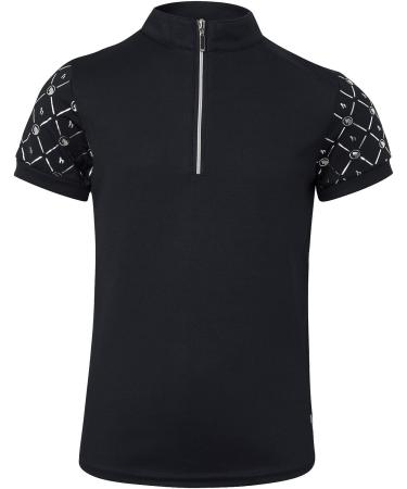 HORZE Fia Kids' Short Sleeve Equestrian Riding Shirt - Peacoat Dark Blue, Small - Buy Online on GoSupps.com