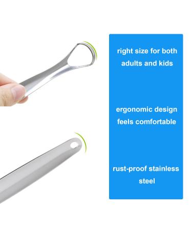 4pcs Stainless Steel Tongue Scrapers | Tongue Cleaner Brush for Adults & Kids | Bad Breath Treatment | Fresher Breath in Seconds - Buy Online on GoSupps.com