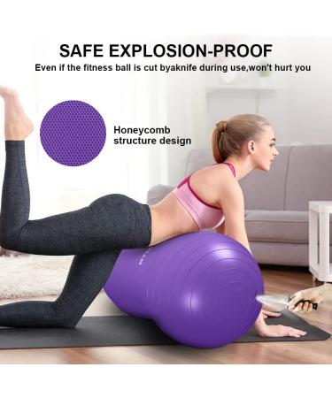 STOROMO Peanut Ball 23x12 inch Purple - Exercise & Pregnancy Yoga Ball for Core Strength Training - Includes Pump - Buy Online on GoSupps.com