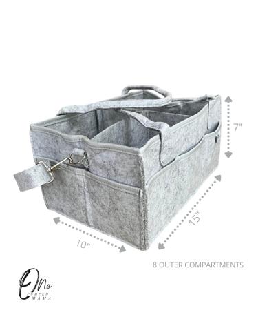 Pump & Diaper Caddy Organizer with Shoulder Strap | Premium Large Nursery Organizer - Grey - Buy Online on GoSupps.com