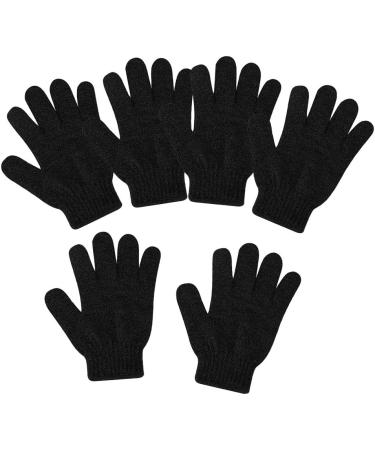 Almencla Set of 6 Black Massage & Shower Gloves - Exfoliating Peeling Scrubber for Ultimate Relaxation - Buy Online on GoSupps.com