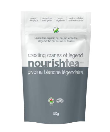 nourishtea - cresting cranes of legend organic premium loose leaf tea anti-oxidants peachy floral delicate 50g (pack of 1)