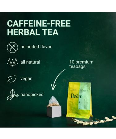 Floem - Apple Meadowsweet Cinnamon Ginger & Spices Tea Bags with Labrador Tea Leaves - Premium Decaf Herbal Tea Blend Apple Meadowsweet Spices & Labrador Leaves - Buy Online on GoSupps.com