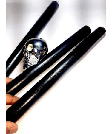 FICUS GIFT New Look Condition Silver Skull Folding Walking Stick 36 Inches - Handcrafted Walking Cane with Brass Handle - Buy Online on GoSupps.com