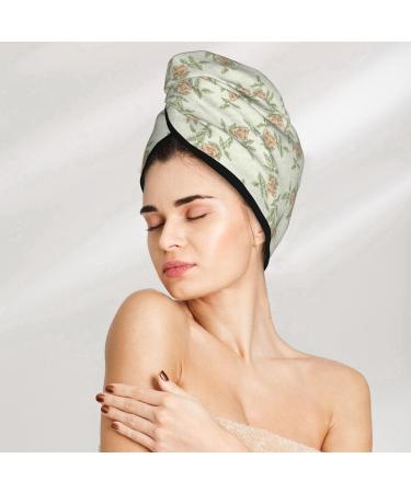 Buy Rose Darkseagreen Microfiber Hair Towel - Soft Super Absorbent Wrap for Long Curly & Thick Hair | Quick Dry Coral Velvet Cap - Buy Online on GoSupps.com