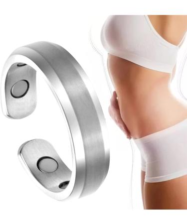 Losoo Magnetic Ring for Lymph Therapy - Adjustable Therapeutic Ring for Stress Relief & Pain Relief - Slim Silver Design with 4 Magnets - Buy Online on GoSupps.com