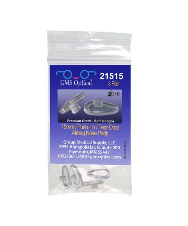 GMS Nose Pads for Glasses Soft Silicone 15 mm 3 Pairs