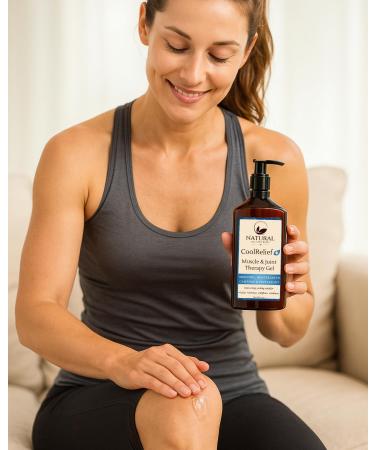 Natural Escapes Cool Relief Gel with Menthol Camphor Wintergreen & Peppermint - Joint & Muscle Rub for Soreness Stiffness & Aches - Relieving Menthol Gel Therapy 6oz - Buy Online on GoSupps.com