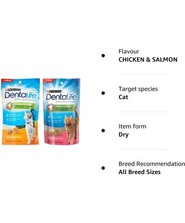 Purina Dentalife Dental Treats For Cats Bundle Savory Salmon And Tasty Chicken - Buy Online on GoSupps.com