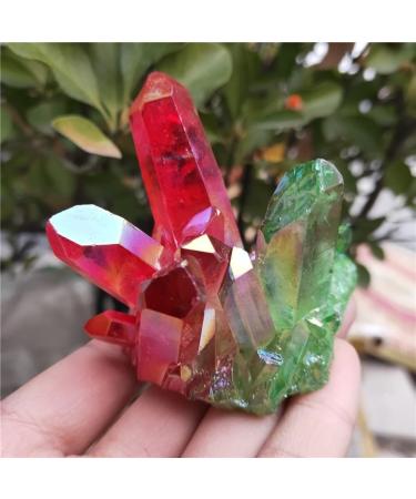 150g Crystal Cluster Natural Reiki Angel Quartz Cluster Green and Red Titanium Cluster Reiki Stones
