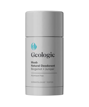 Geologie Moab Natural Deodorant | Bergamot + Juniper Scent for Men & Women | Sensitive Skin Safe | Aluminum-Free Baking Soda-Free Dermatologist Tested Vegan Sulfate-Free Paraben-Free | (2.6 oz) Moab | Bergamot + Juniper