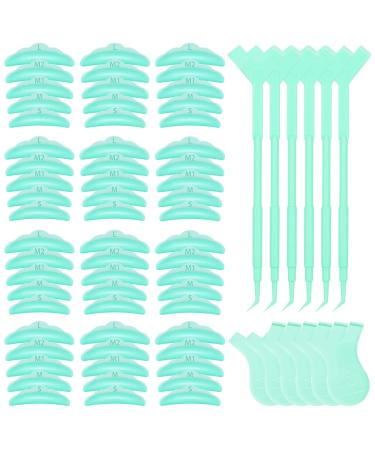 Silicone eyelashes permanent wave curlers taizer 72 pieces permanent wave pad y shape eyelash brushes reusable eyelashes permanent wave silicone pads 5 sizes eyelash lift sticks make -up beauty tool