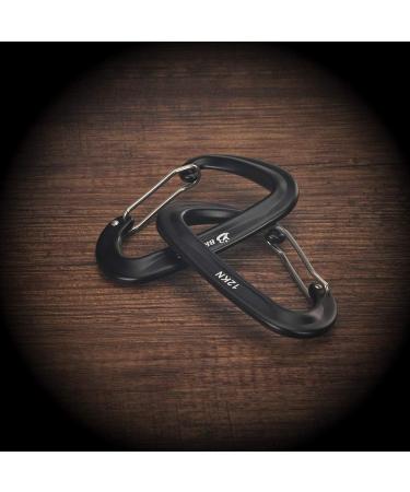 Brotree Carabiner Hooks - 1200kg Heavy-Duty Screw Lock Perfect for Hiking Camping & Fishing - 2 Black Wire Gate Key Rings - Buy Online on GoSupps.com
