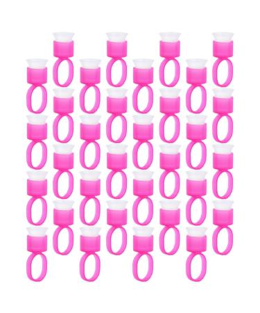 50 Pi ces Anneaux de Colle pour Extensions de Cils Supports Plastique pour Pigments et Maquillage pour Salons de et Diy