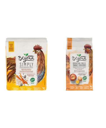 Beyond Simply 9 Natural Dry Dog Food White Meat Chicken & Whole Barley 10.8 kg Bag & Grain Free Dry Dog Food Farm-Raised Chicken & Egg 4.5kg