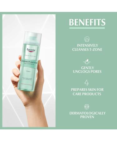 Eucerin DermoPurifyer Oil Control Toner Clinically Proven Formula with Lactic Acid for Blemish-Prone Skin Unclogs Pores 200ml - Buy Online on GoSupps.com