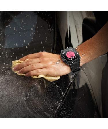 ShellBox Waterproof Apple Watch Case 42mm Series 3 & 2 | Premium Silicone Band | Built-in Screen Protector | Slim Drop/Shock Proof | Black - Buy Online on GoSupps.com