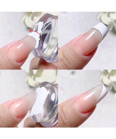 Buy Nail Stamp for French Nail Design - 4.2 cm Transparent Silicone Nail Art Stamper with Lid - DIY Manicure Tool for Perfect Nail Decor - Buy Online on GoSupps.com