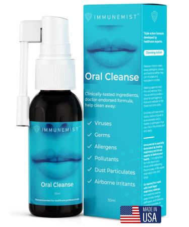 ImmuneMist Oral Cleanse - Iodine Throat Spray for Cold & Flu Relief - Oral Sore Throat Spray for Cough, Cleansing Against Bacteria, Germs, Viruses - Immune Support up to 250 Doses - Made in The USA