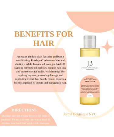 Organic Body Oil for Skin Repair Scars Stretchmarks 200ml - Buy Online on GoSupps.com