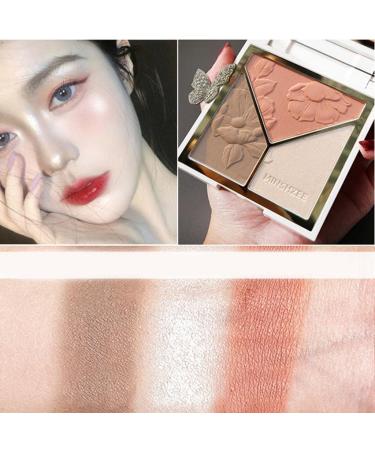 jojomis 3Colors Highlighter Contour Palett Face Contouring Kit Nose Shadow Highlighting Powder - Red - Buy Online on GoSupps.com