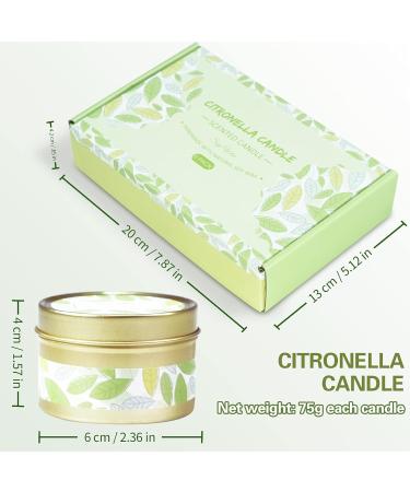 SCENTORINI Citronella Candles - 6x2.5oz Soy Wax Lemongrass Scented Gift Set for Outdoor Patio Garden Camping | Portable Travel Tin Candles - Buy Online on GoSupps.com