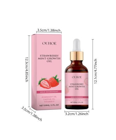 Strawberry Mint Hair Oil | Organic Growth Serum for Thin & Damaged Hair (2PCS) - Buy Internationally - Buy Online on GoSupps.com