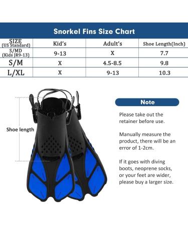 Sugaroom Blue Swim Fins - Adjustable Open Heel Diving Flippers for Adults and Kids - Includes Mesh Bag - Ideal for Snorkeling, Lap Swimming, and Scuba Diving - L/XL Size - Buy Online on GoSupps.com