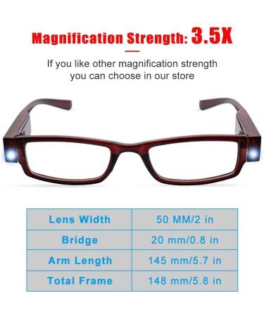 Buy LED Magnifying Glasses with Light - Unisex Reading Eyewear for Men & Women | Compact +3.5 Clear Vision Magnifier - Buy Online on GoSupps.com