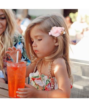 Floral Alligator Hair Clips for Girls - Set of 3 Toddler Bows | Fashion Hair Accessories - Buy Online on GoSupps.com