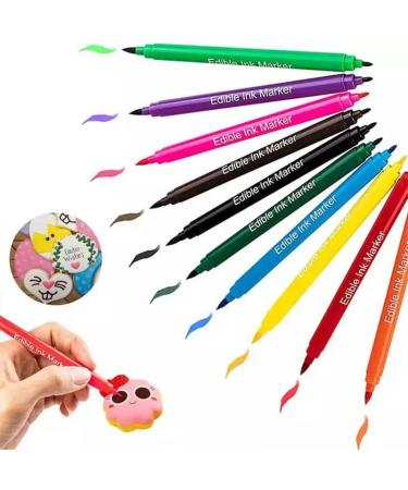 Edible Markers 10 Colors Rainbow Dust Edible Markers Double Head Food Coloring Pen Edible Gourmet Writer - Buy Online on GoSupps.com